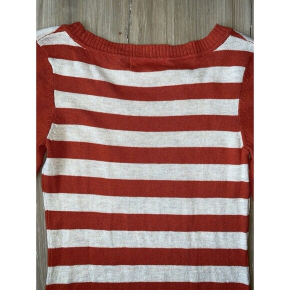 Pink Rose, Orange Owl And White Stripe Sweater Dress Sz SMALL - Picture 7 of 9